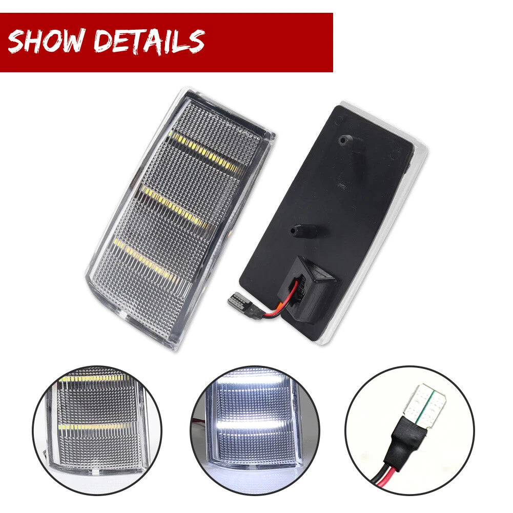 2X Clear White LED Side Marker Light Assembly for Chevy Impala Caprice (1981–1985)