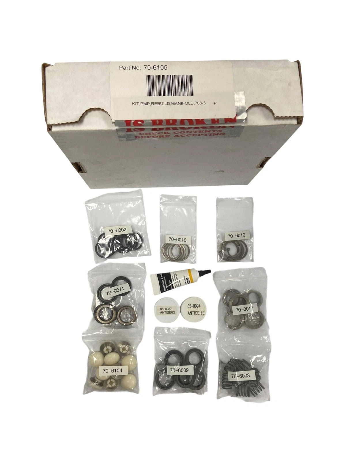 Pump Rebuild Kit for Parker 70-6105, Manifold 708-5