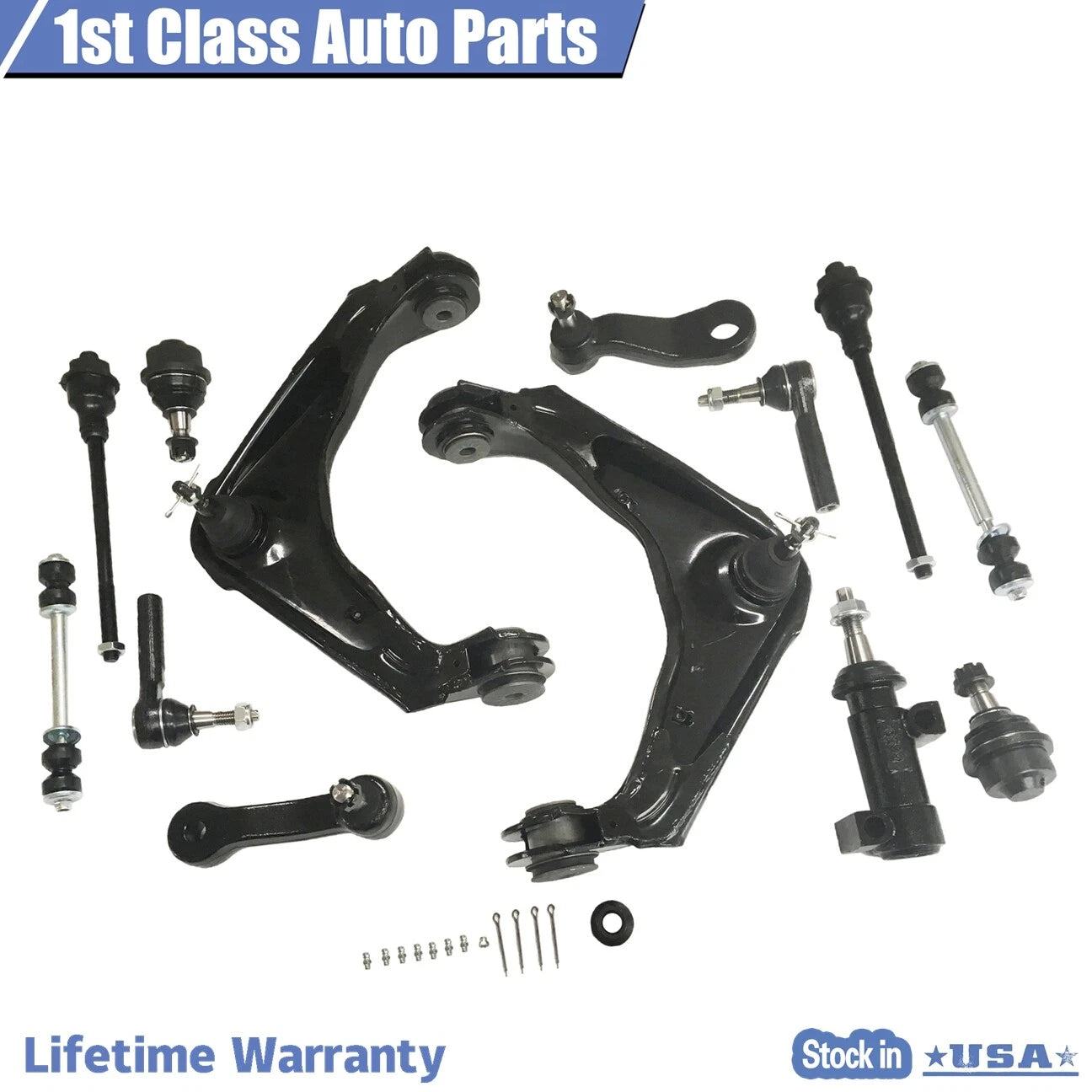 13PC Front Suspension Control Arm Tie Rod Ball Joint for GMC Sierra 2500 (2000-2012)