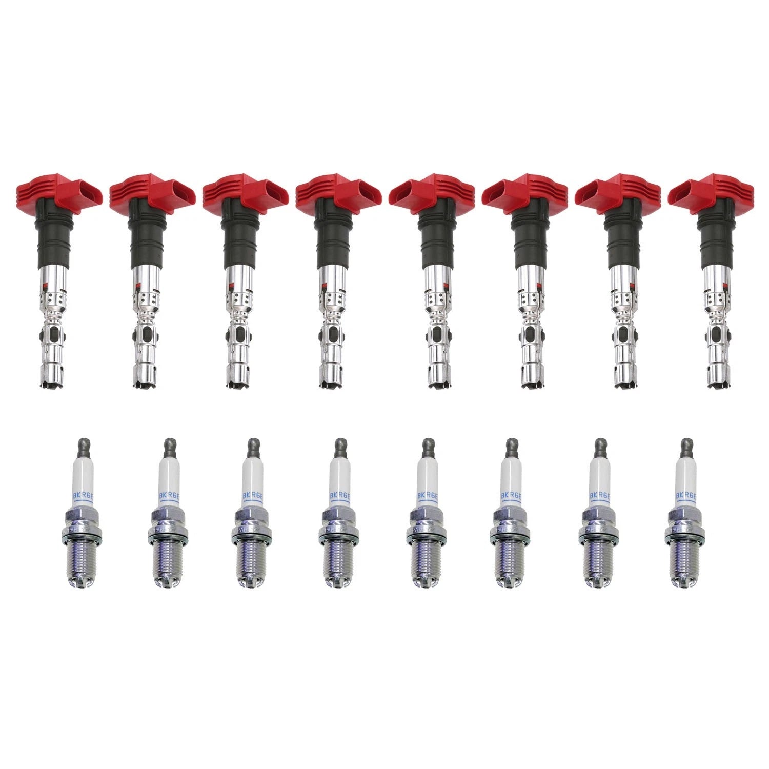 Set of 8 Ignition Coils & NGK Spark Plugs for Audi Volkswagen 4.2L V8