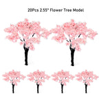 20Pcs Cherry Blossom Model Trees for Train Railroad Scenery (DIY)