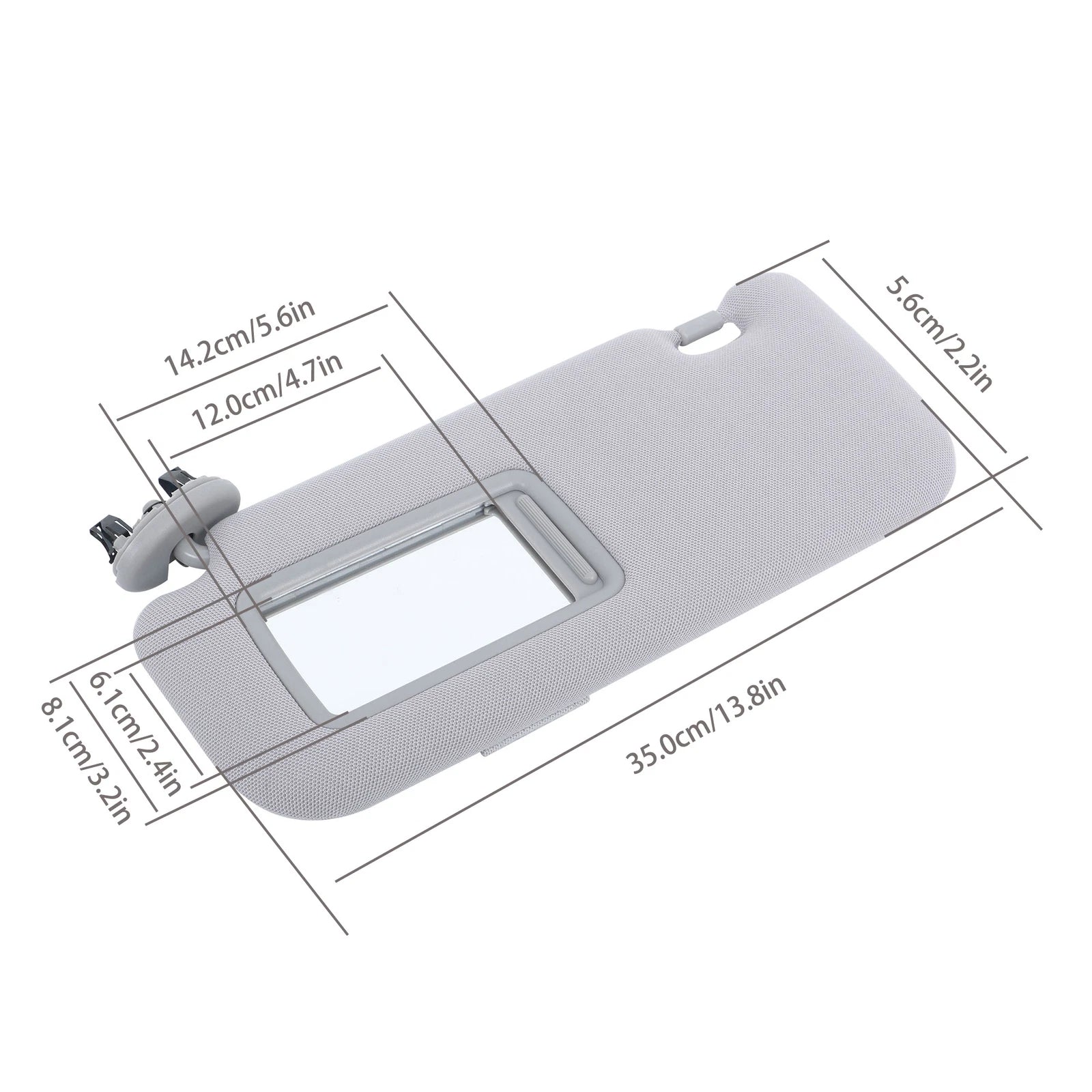 Gray Sun Visor with Mirror for Toyota Corolla (2009–2013) 74320-12E00-B0