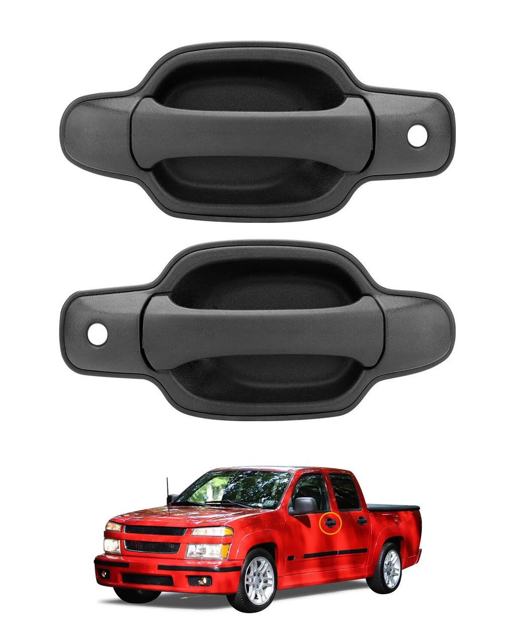 2X Front Exterior Door Handles w/ Key Hole for Chevy Colorado GMC Canyon (2004–2012)