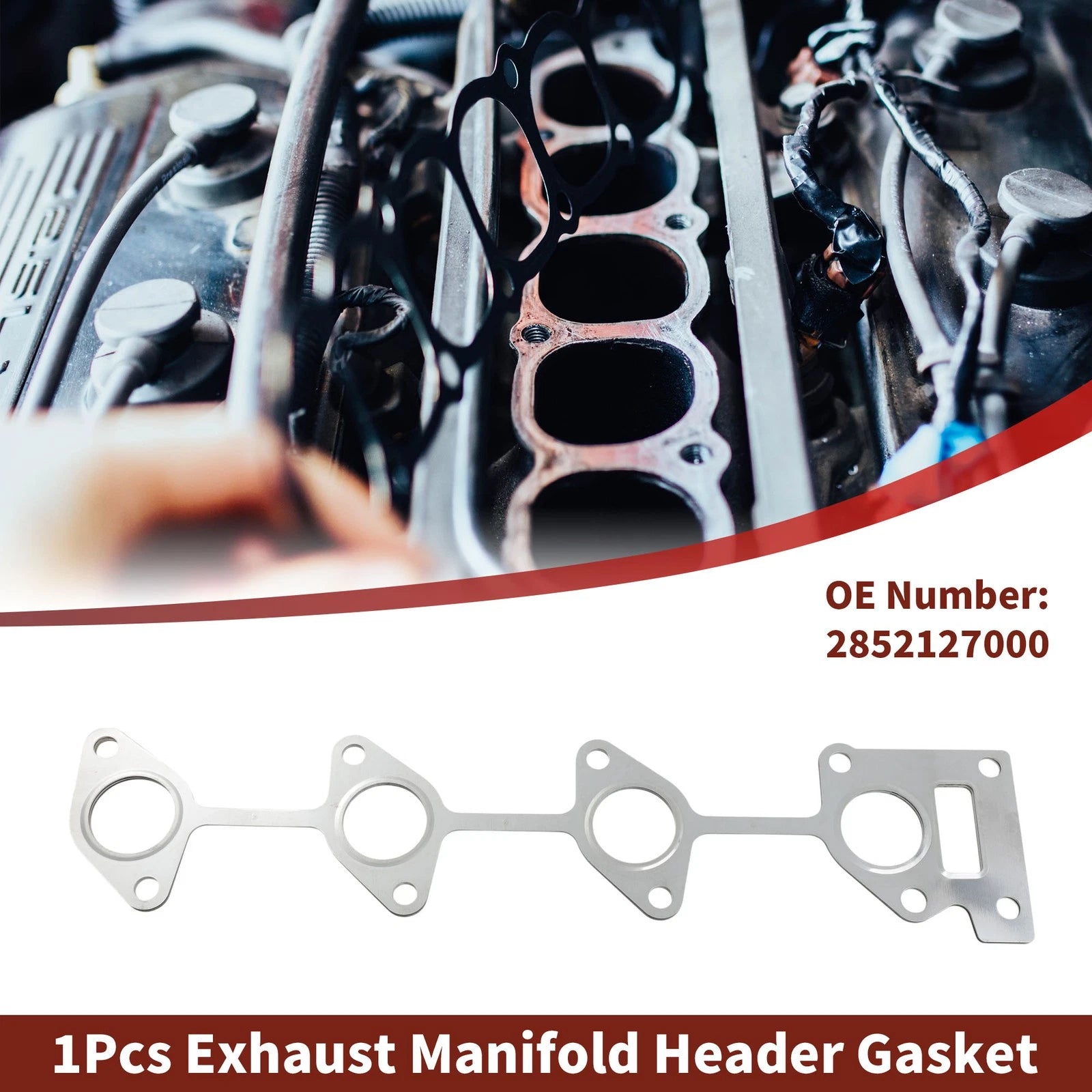 1 Pc Exhaust Manifold Header Gasket for Hyundai Santa Fe (2001–2006) No. 28521-27000
