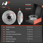 Set of 8 Rear Drilled Brake Rotors and Pads for Ford F-150