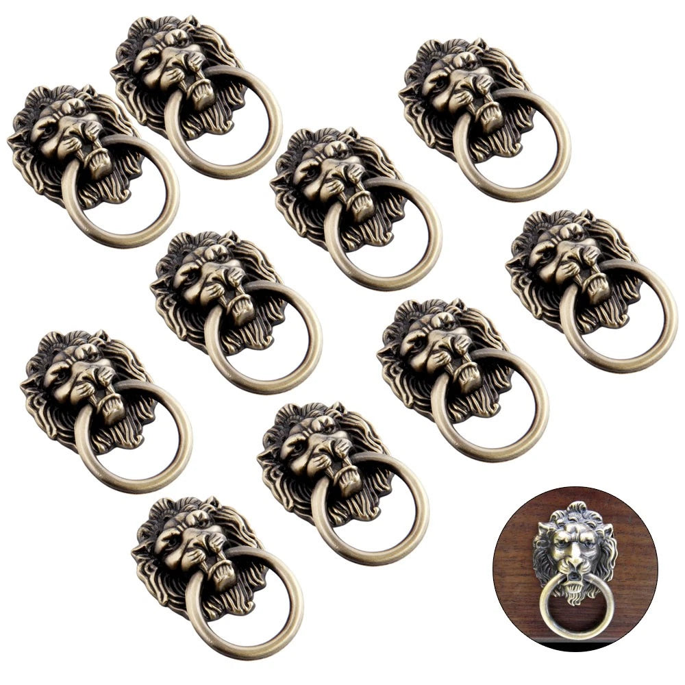 10X Lion Head Door Pull Knob Handle for Cabinet Drawer Hardware
