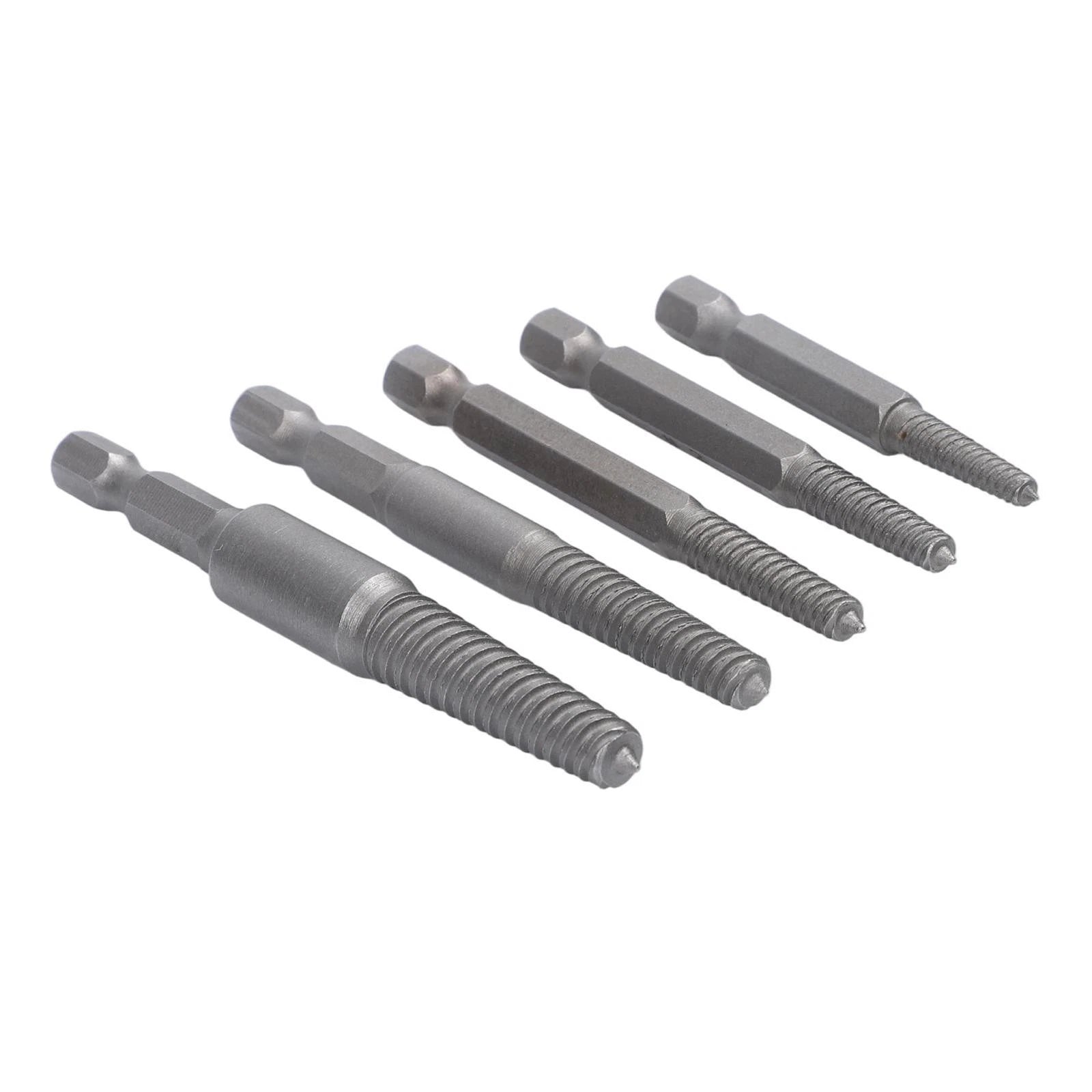5 Pcs Hex Screw Extractors Drill Bit 1/4 Inch Broken Bolt Remover