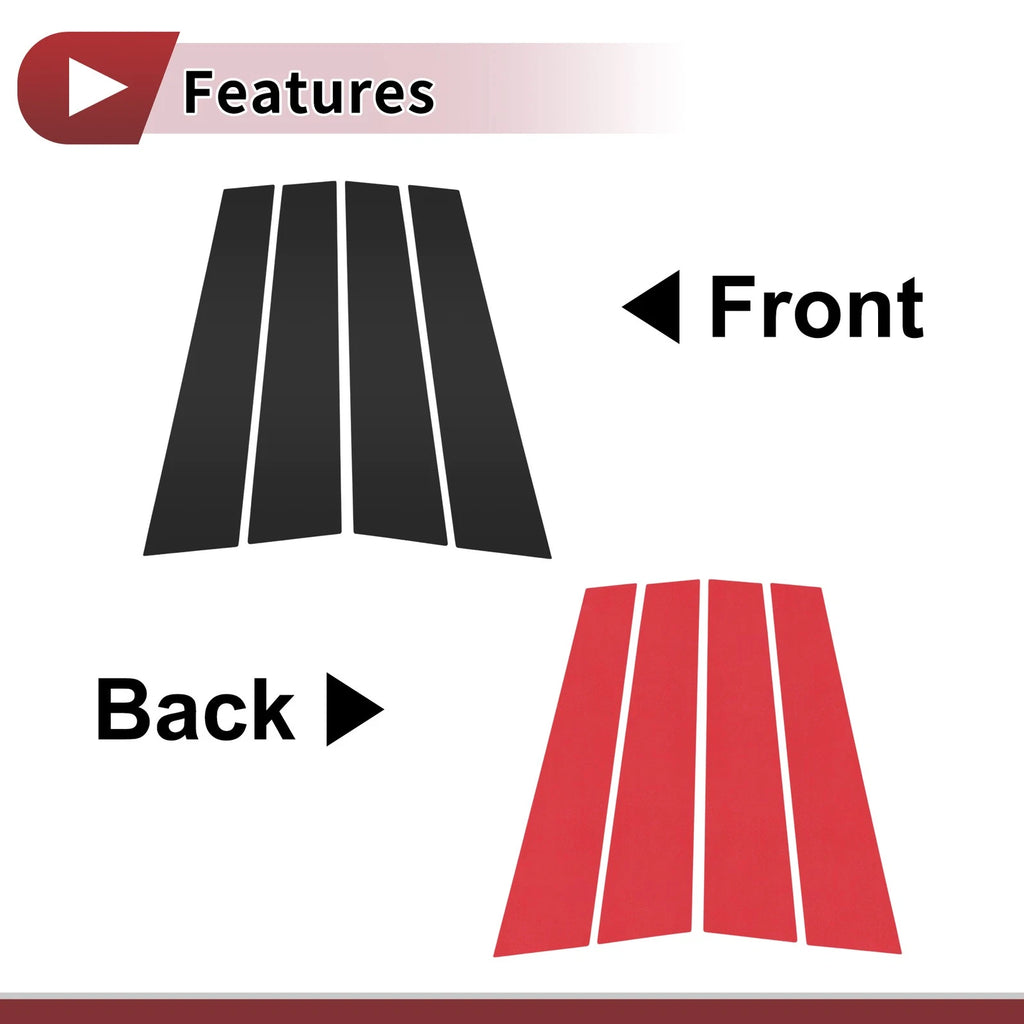 Door Pillar Window Trim for Chevrolet Malibu (2004–2007) Black Left Right