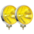 Set of 2 Round Chrome Yellow Halogen H3 24V 70W Fog Lights for Universal Fit