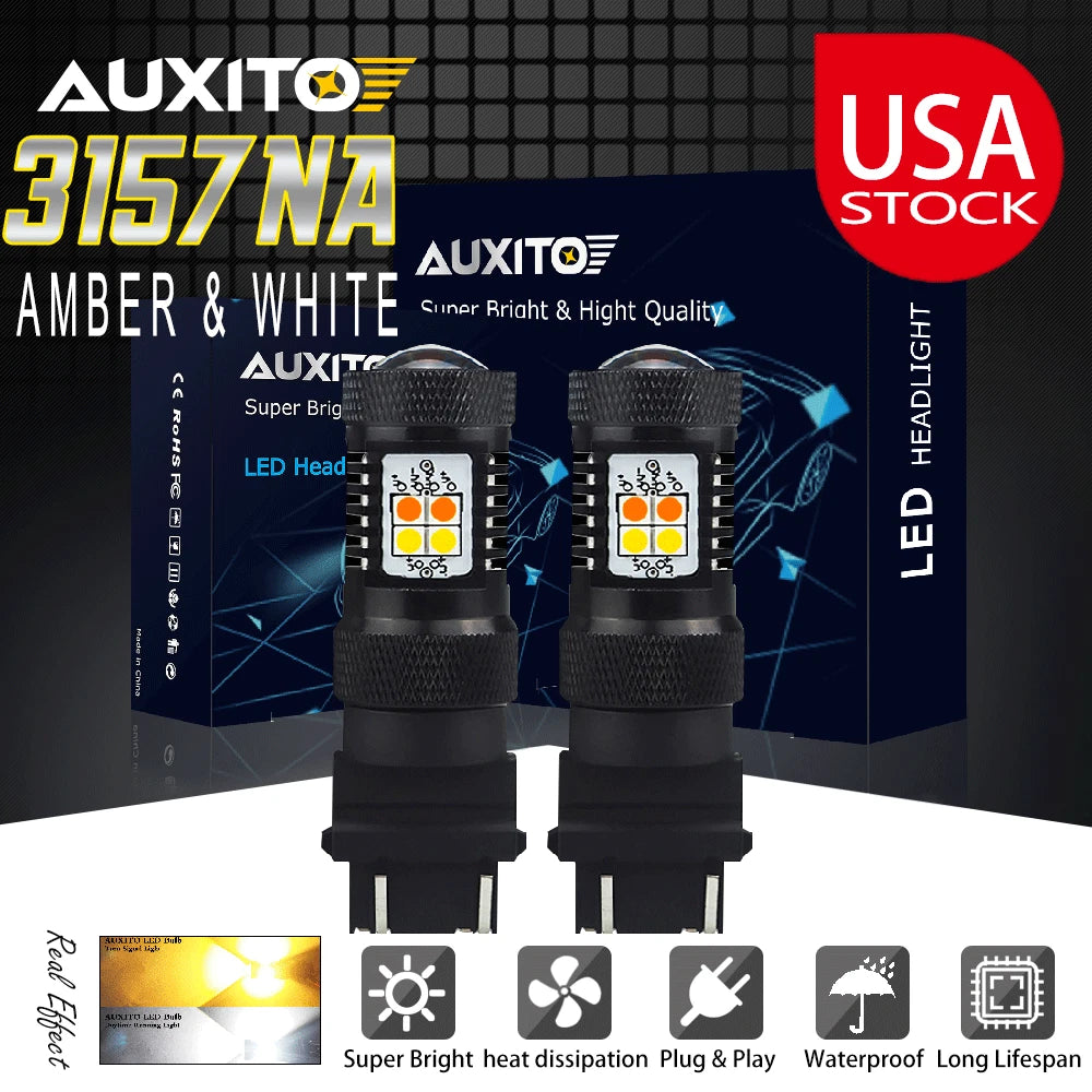 2X Dual Color LED Switchback Turn Signal Light Bulbs for Make Model (YYYY–YYYY)
