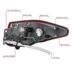Outer Rear Left LED Chrome Housing Tail Light for Infiniti Q50 (2014–2017)