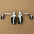 Chrome Slipstream Foot Pegs & Heel Rest for Harley Dyna Softail Sportster