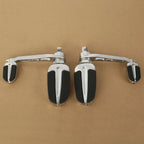 Chrome Slipstream Foot Pegs & Heel Rest for Harley Dyna Softail Sportster