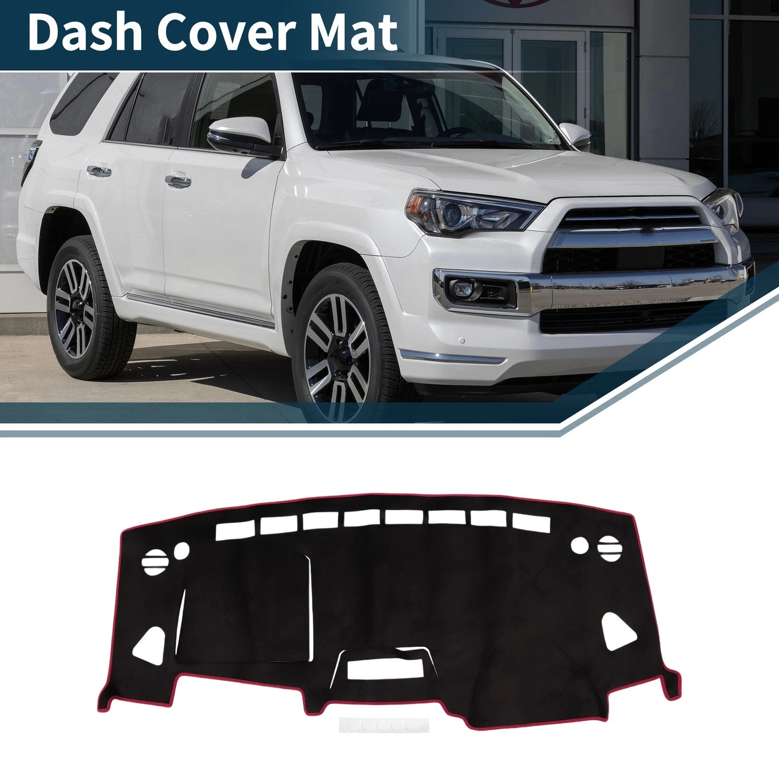 Dashboard Dash Cover Mat for Suzuki Solio MA15S (2001–2015) Black Red Set