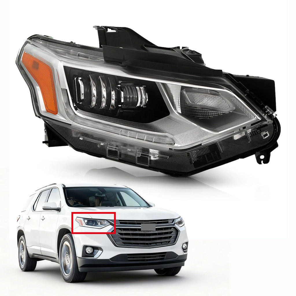 Full LED Headlight Passenger Side for Chevrolet Traverse (2018–2021)