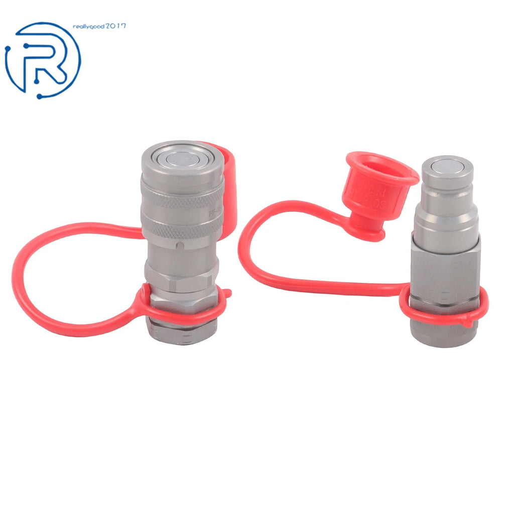 3/8" Flat Face Hydraulic Quick Connect Coupler Set for (NPT 5076PSI)