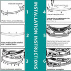 Front Bumper Lip Splitter Spoiler + Strut Rods for Honda Accord Civic