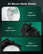 Heater Blower Motor w/Fan for Mercedes-Benz C200 C320 CLK280 SL550 (2001–2009)