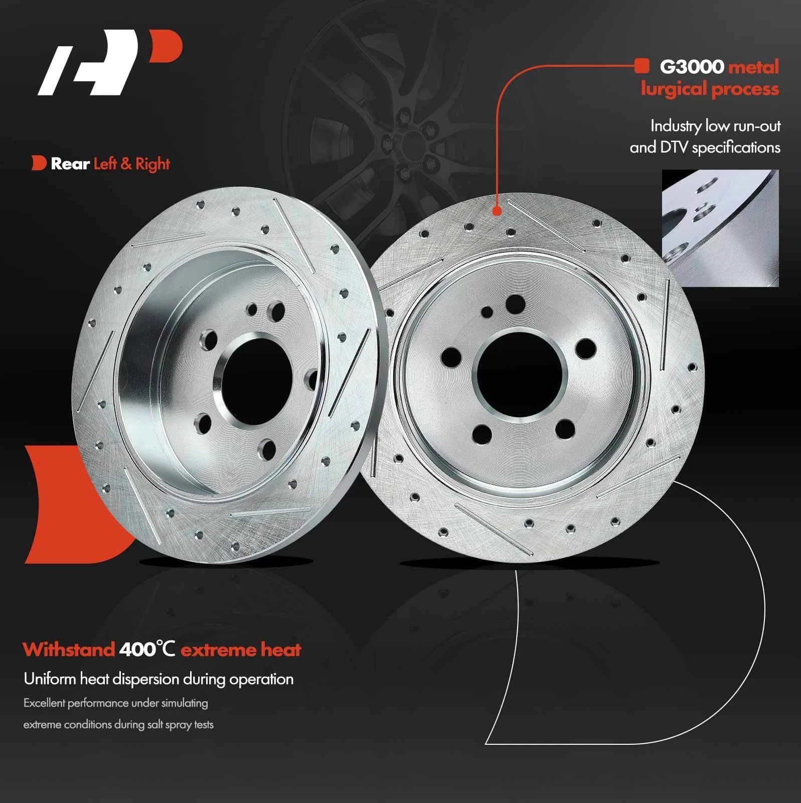 Drilled Brake Rotors & Pads Set for Mercedes-Benz ML320 (1998–2003)