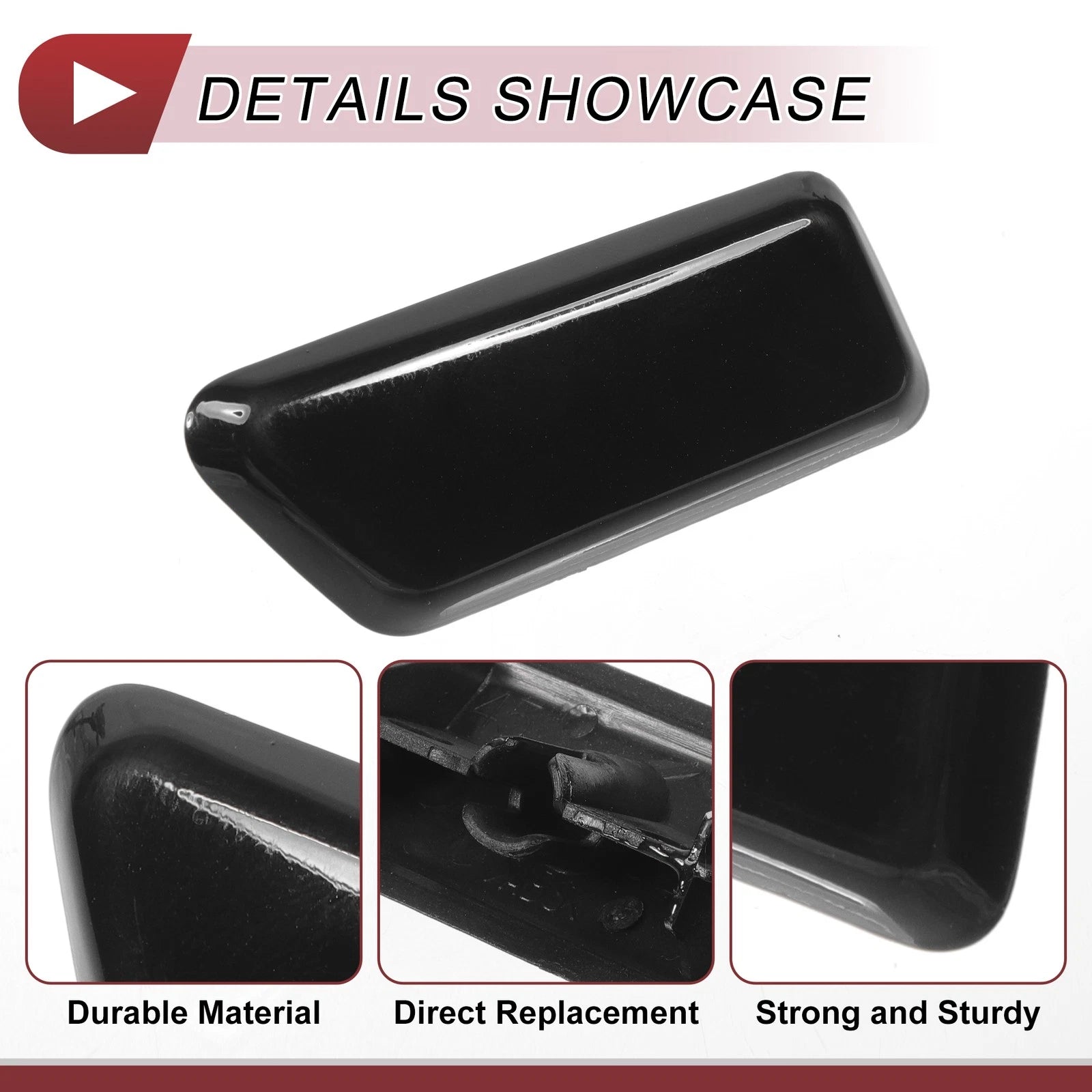 Front Left Washer Nozzle Cover Cap for Mitsubishi Outlander (2006–2018) Black