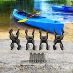 Set of 4 Double Tube Boat Clip Holders for Bimini Top Poles (7/8" to 1")