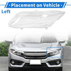Car Front Left Headlight Lens Cover for Honda Civic (2012-2015)