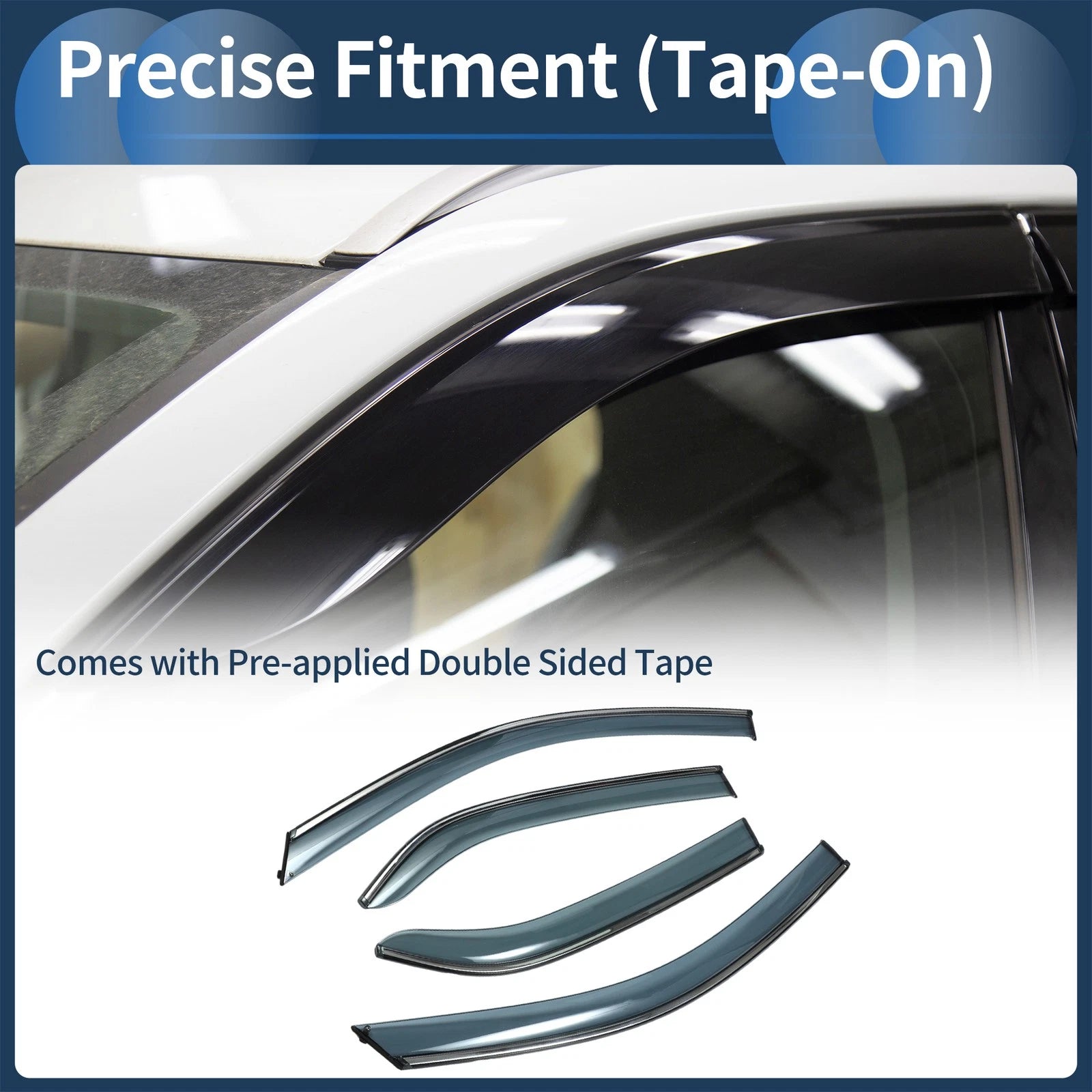 Set of 4 Window Deflectors for Toyota Yaris Sedan (2007–2013)
