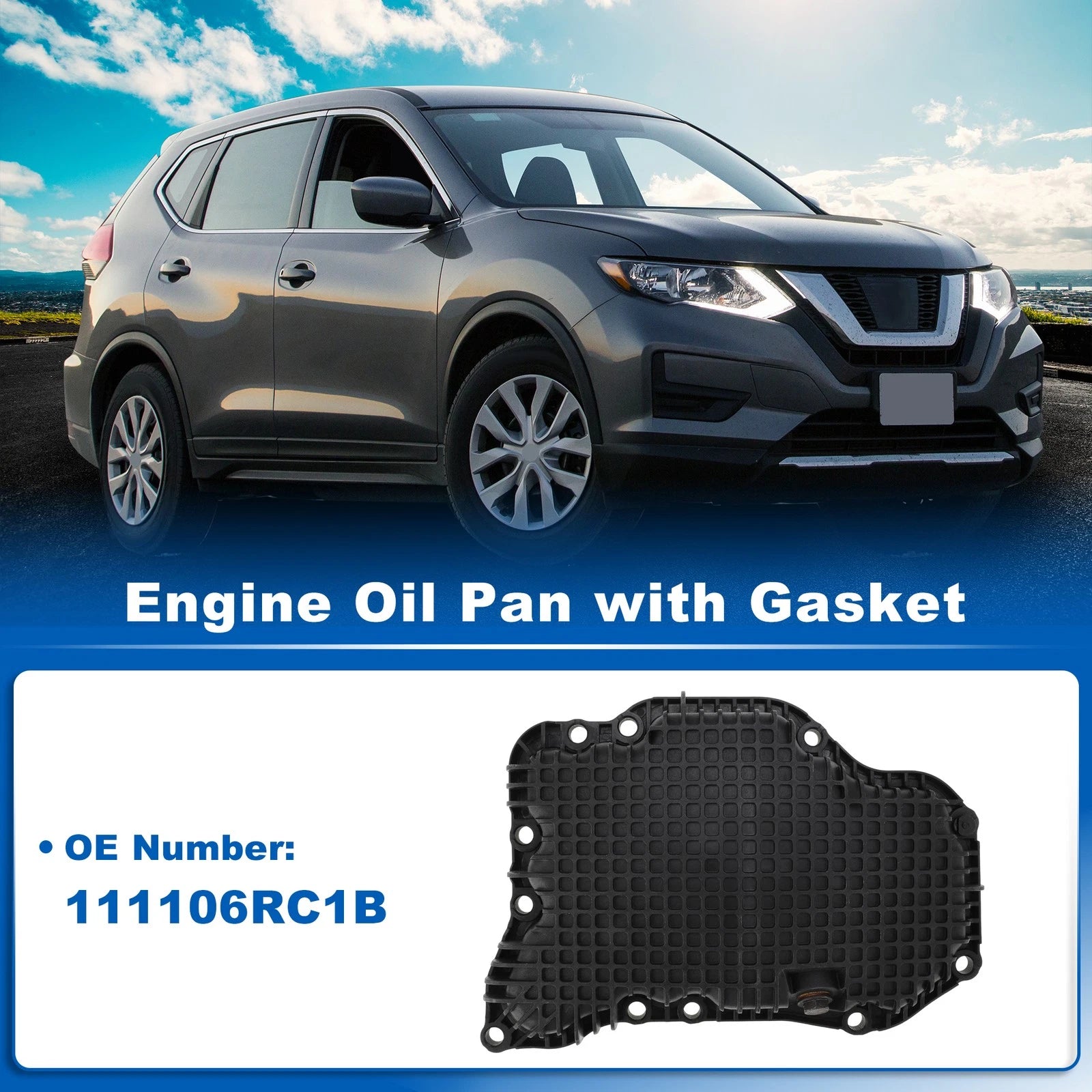 Engine Oil Pan with Gasket for Nissan Rogue (2021–2024) No.111106RC1B