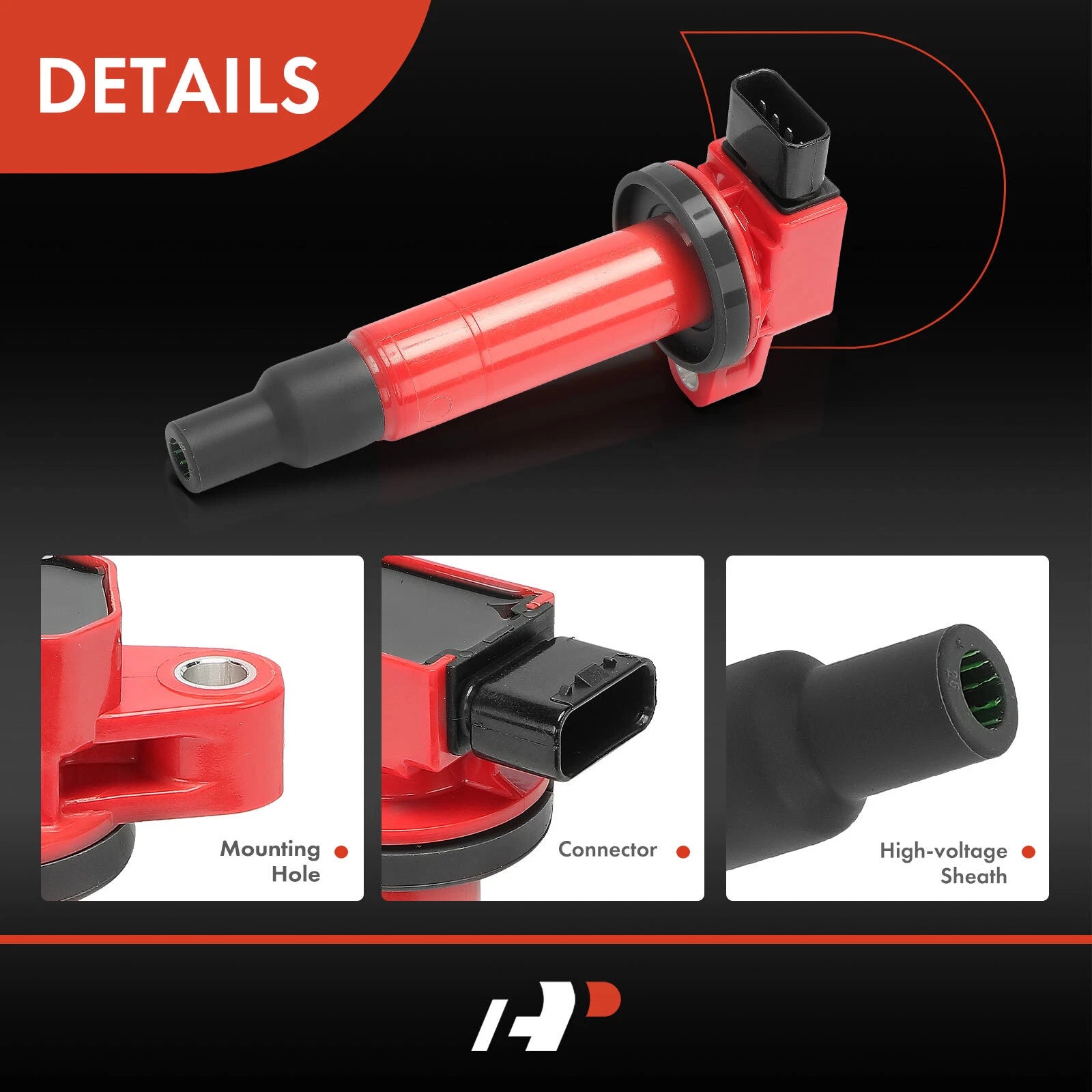 4x Red Ignition Coil Pack for Toyota Prius Yaris Echo Scion xA (2001–2009)