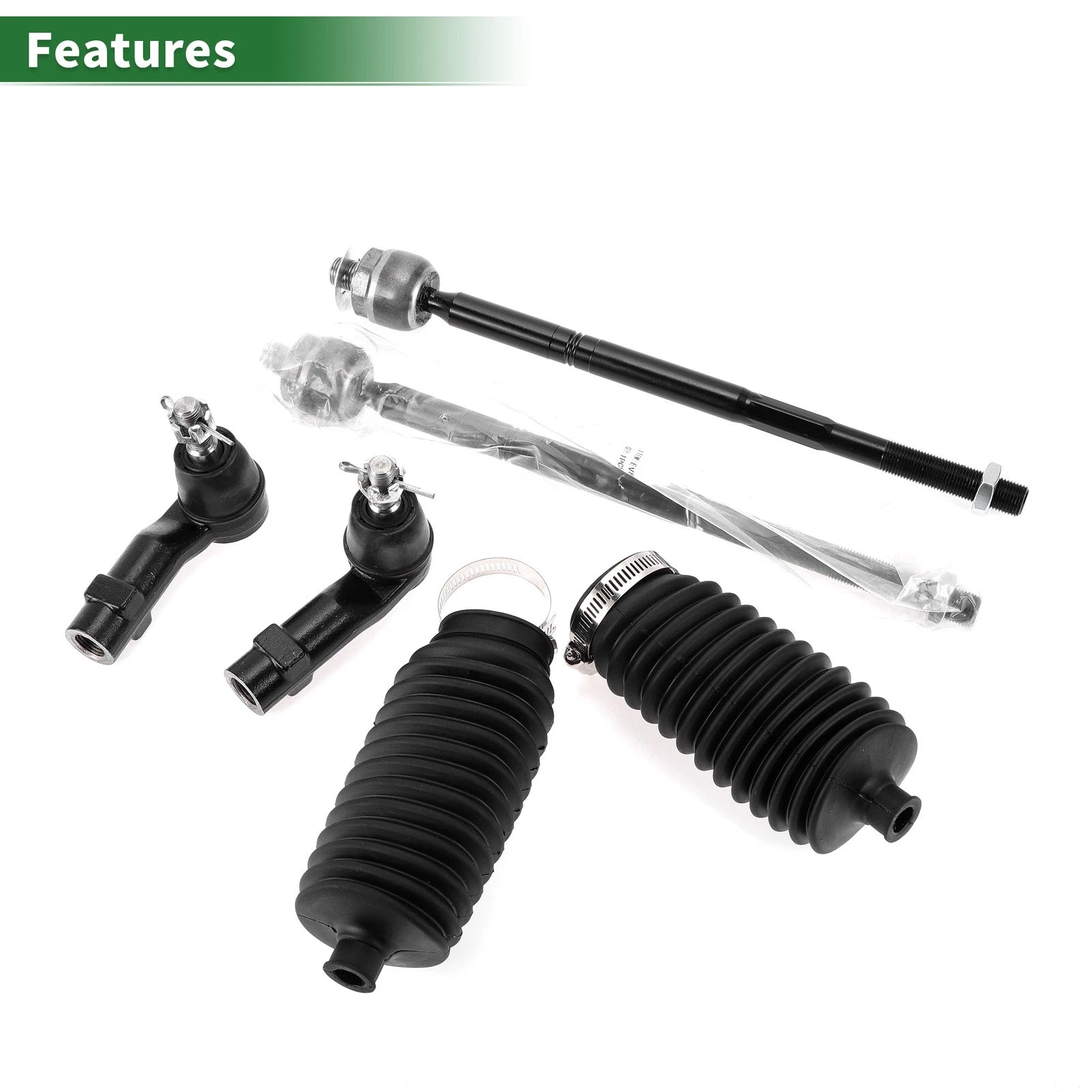 6pcs Front Suspension Kit Inner Outer Tie Rod End with Boot for Dodge Dart (2013–2016)