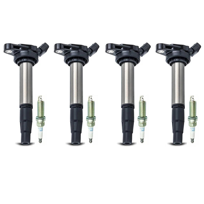 Set of 4 Ignition Coils + 4 Spark Plugs for Toyota Prius V, Corolla (2012–2015)