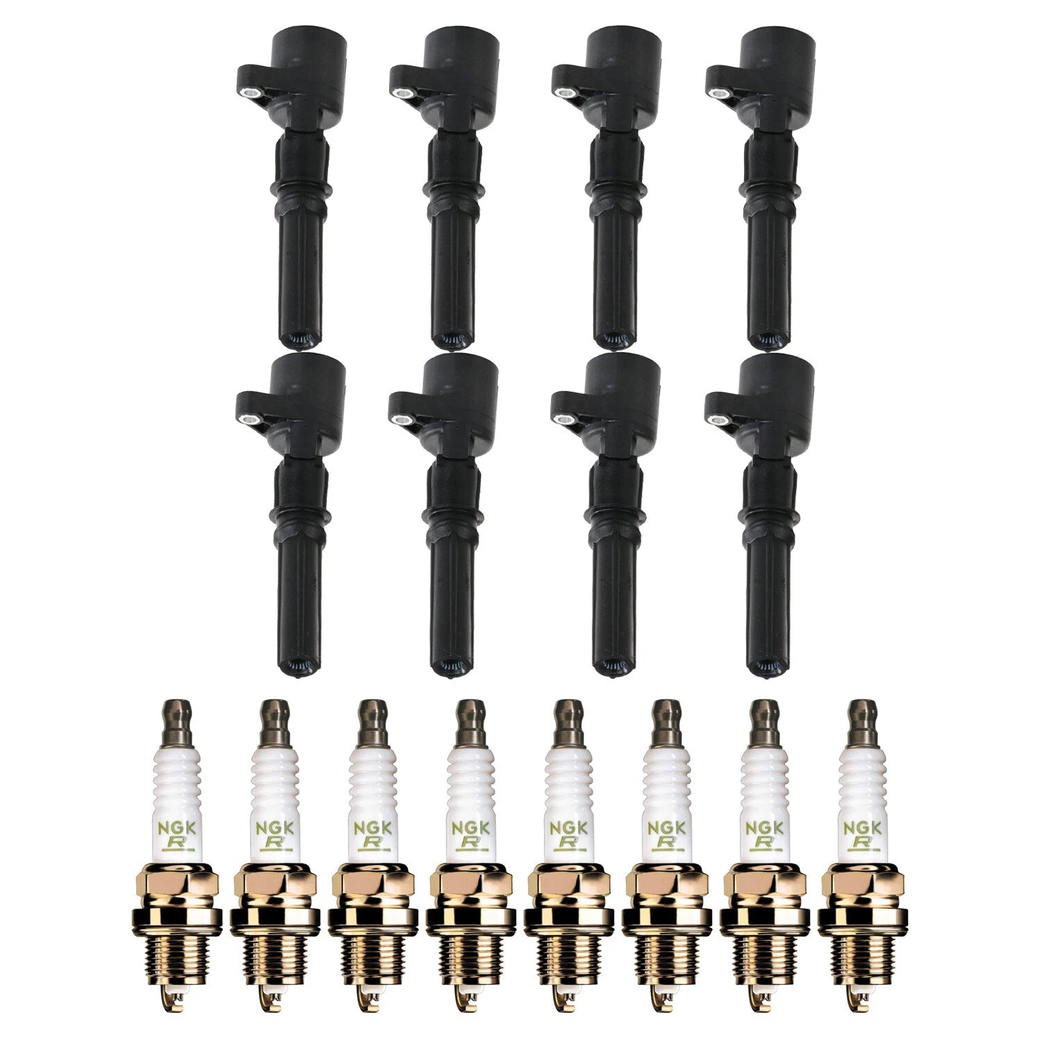 Set of 8 Ignition Coils & NGK V-Power Spark Plugs for Corvette Yukon F-150