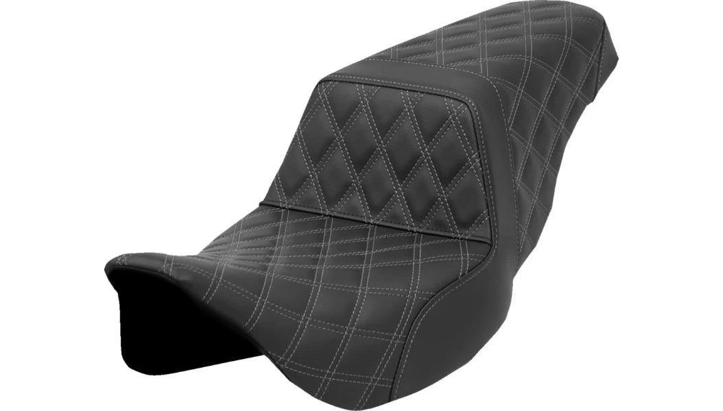 Saddlemen Step-Up Seat for Harley Davidson Touring (2008–2023) Gray Lattice Stitch