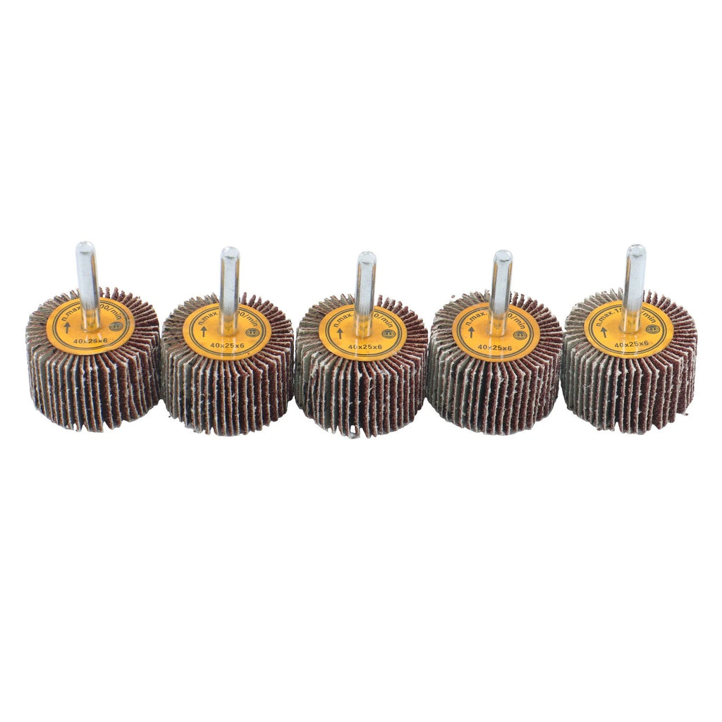 Set of 5 Flap Wheels for Various Applications (1-1/2" x 1" x 1/4")