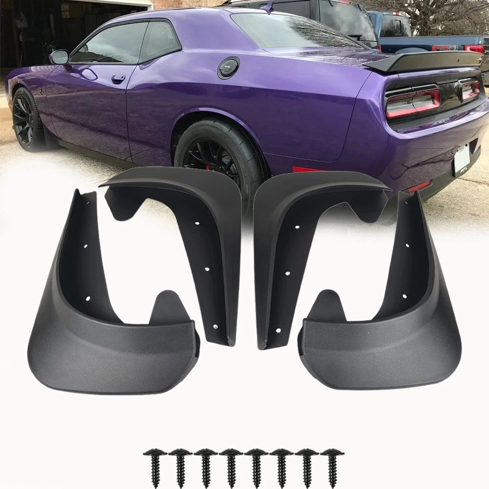 Set of 4 Mud Flap Splash Guards for Dodge Challenger (2008–2023)