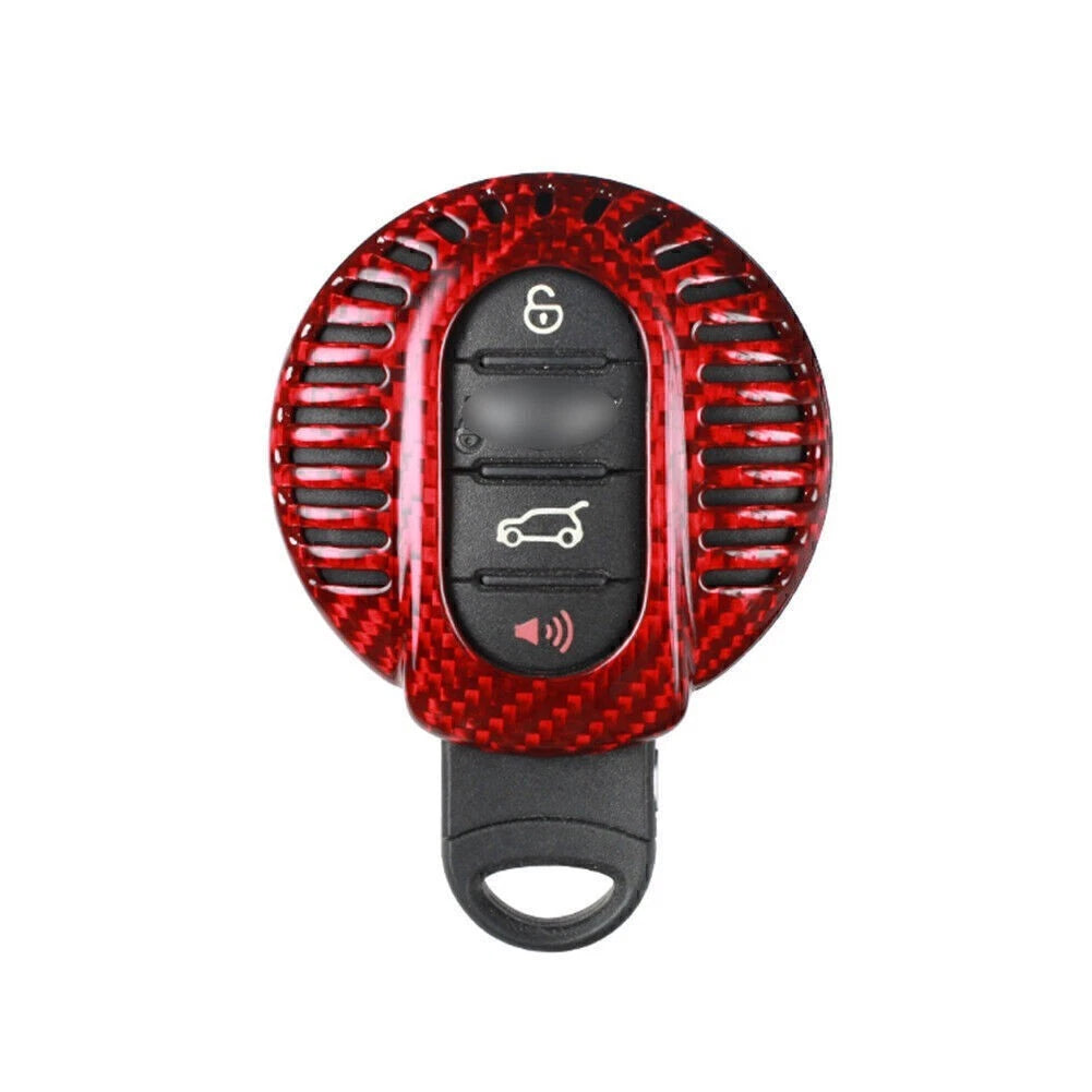 Car Remote Key Fob Cover Case for BMW Mini F54 F56 F55 F57 F60 (Carbon Fiber Red)