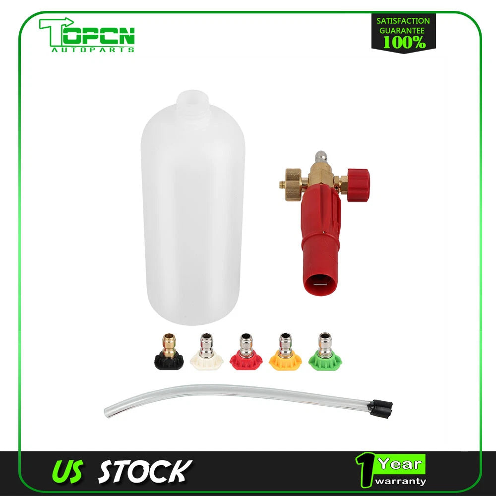 Foam Cannon for Car Wash Pressure Washer with 5 Nozzle Tips