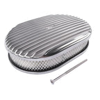 12" Oval Aluminum Full Finned Air Cleaner for Chevy Ford