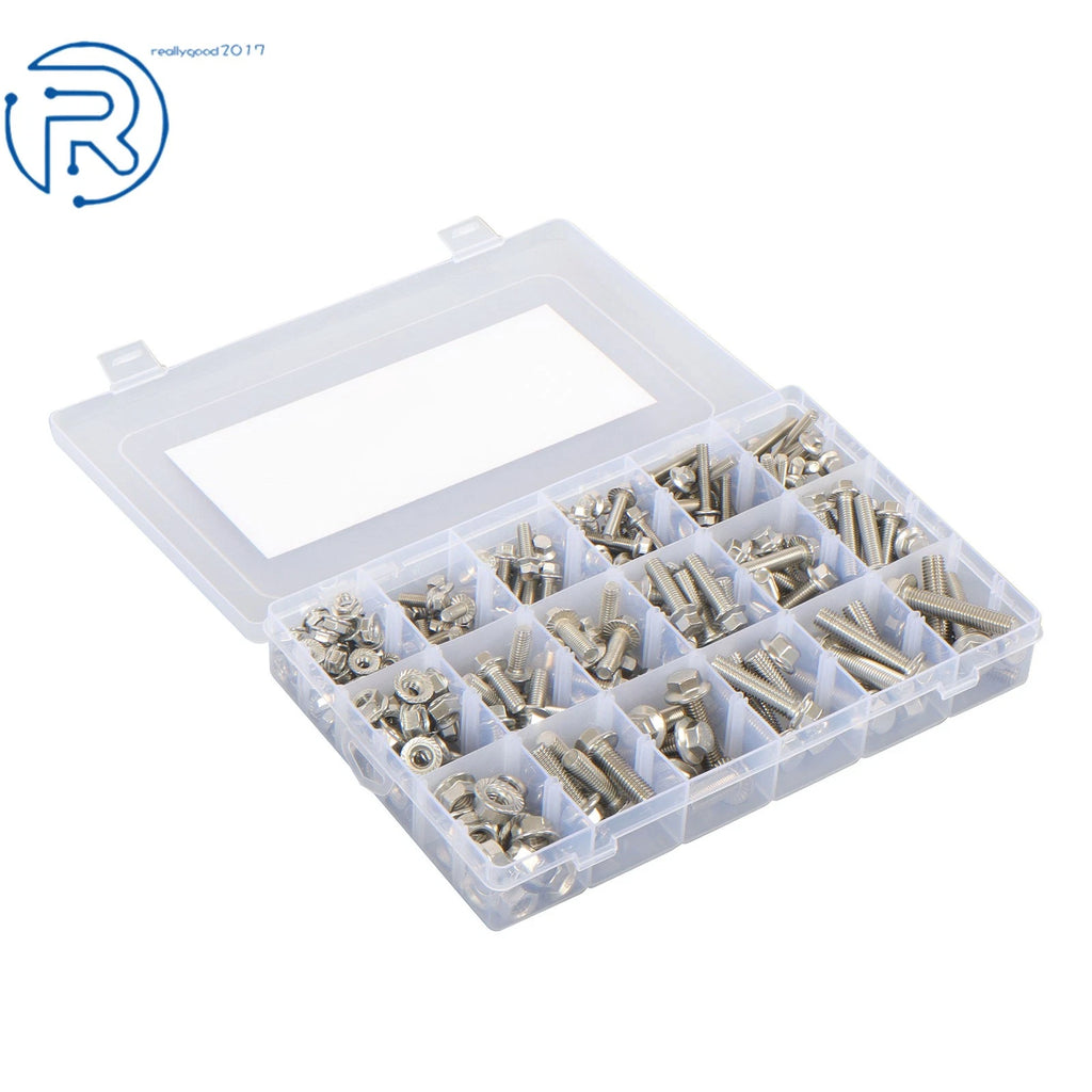 Stainless Steel Flanged Bolts and Nuts Kit for Faucet (245 Pack)