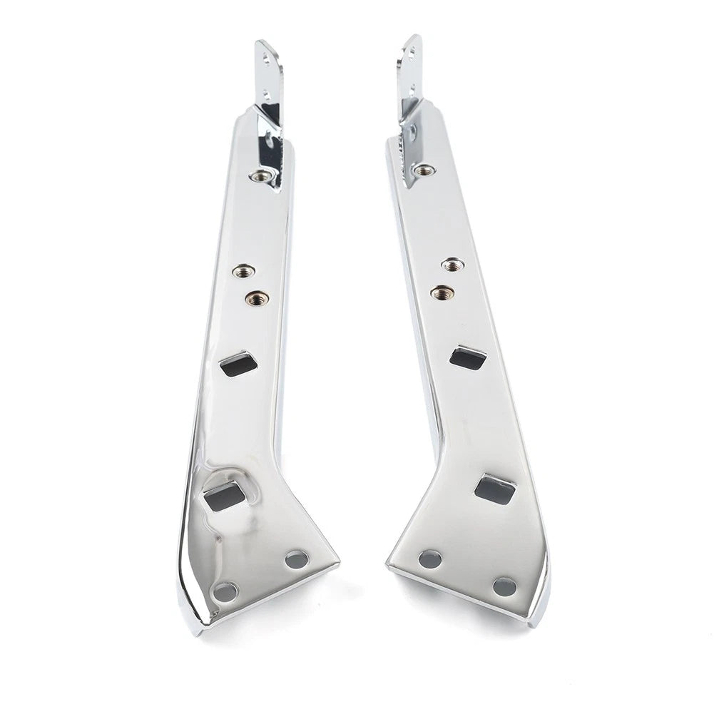 Set of 2 Saddlebag Rail Support Brackets Chrome for Harley Touring (1985–2008)