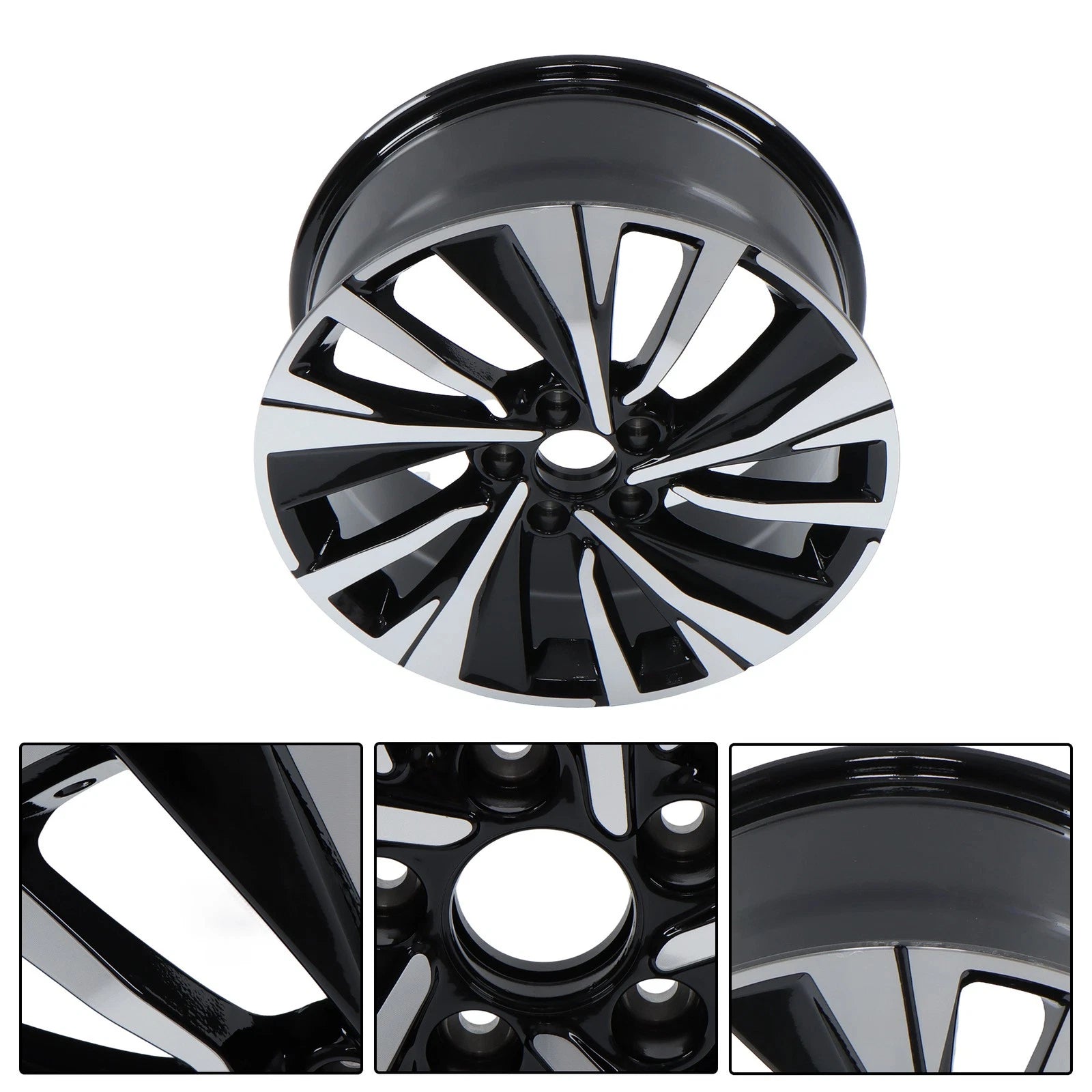 18x8" Black Aluminum Wheel Rim for Honda Accord (2016–2017)