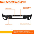 Front Bumper Face Bar for Silverado 2500 3500 HD (2011–2014) w/ Fog Light Holes Black