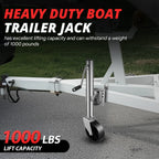 Side Mount Trailer Jack w/Wheel for Universal (12.6in-22.8in)
