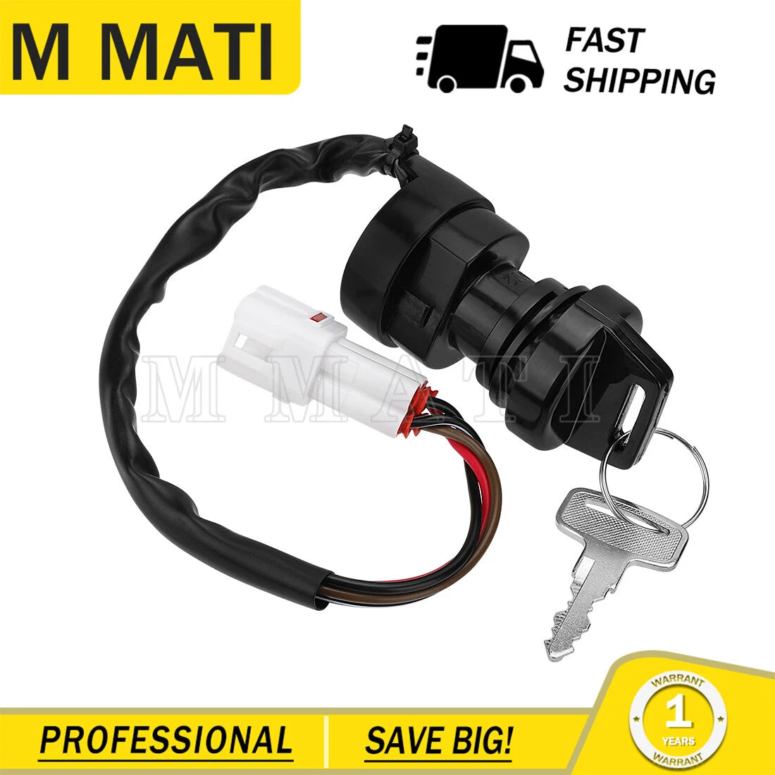 Ignition Key Switch for Yamaha Grizzly 80 600 (2000–2001) 4GB-82510-12-00