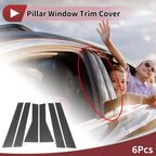 6 Pcs Door Pillar Window Trim for Subaru Forester (2019–2024) Black Carbon Fiber