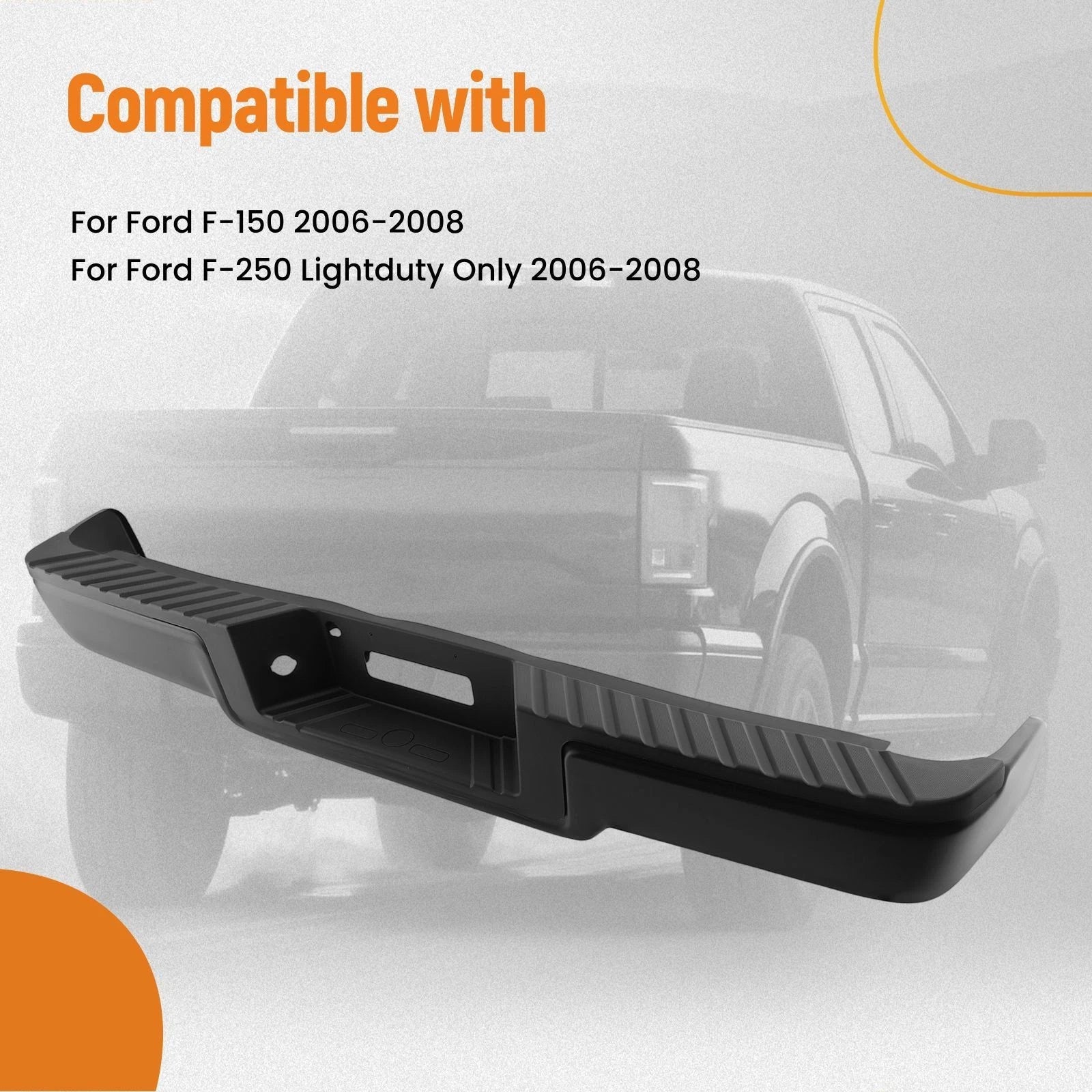 Rear Bumper Assembly for Ford F-150 (2006–2008) 7L3Z17B807B Steel Black