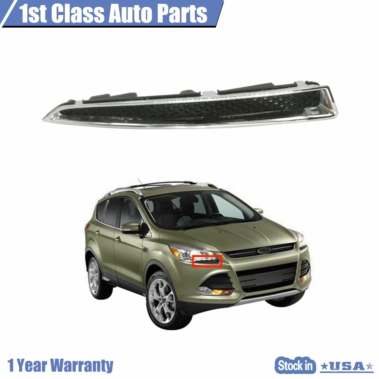 Right Passenger Side Headlight Trim Moulding for Ford Escape (2013–2016)