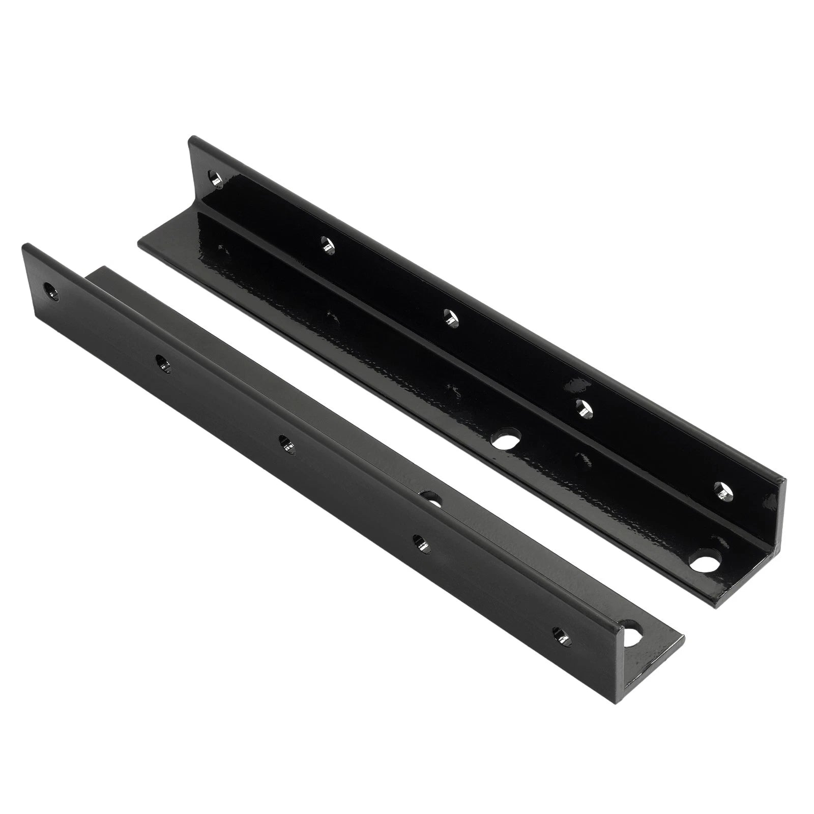 2X Black Battery Box Mounting Brackets for Peterbilt 375/378/379/385 (1988–2010)