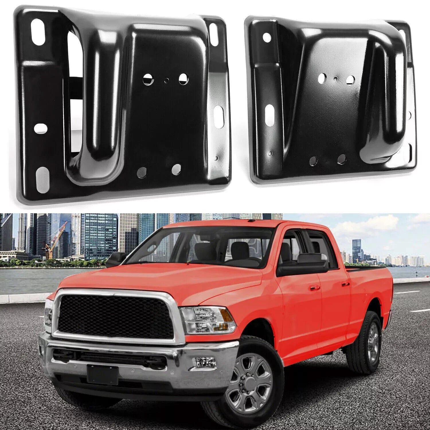 Front Steel Bumper Bracket Mount Kit for Dodge Ram 2500 3500 (2010–2018)