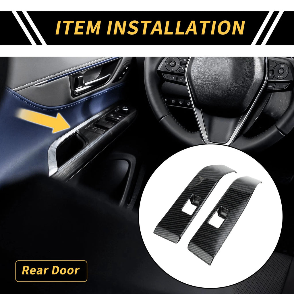 Set of 1 Carbon Fiber Rear Door Window Switch Panel for Toyota Tacoma (2016–2023)